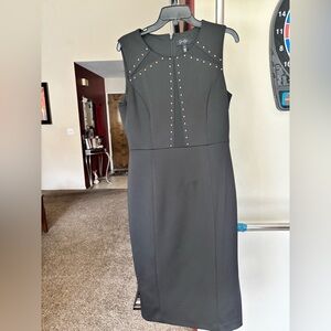 Jessica Simpson Black Studded Midi Dress